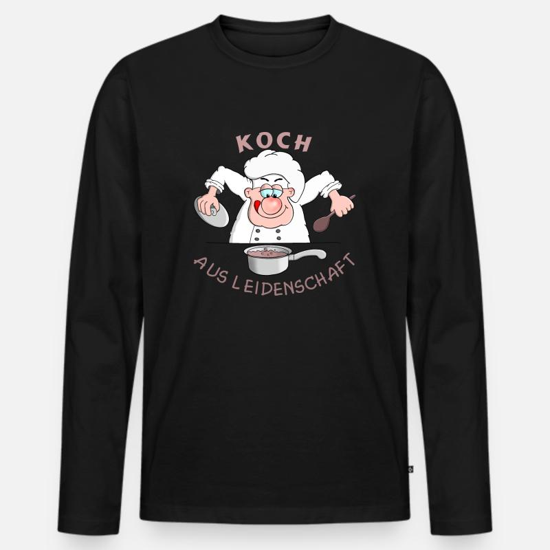 Koch aus Leidenschaft - Männer Premium Bio Langarmshirt - Schwarz