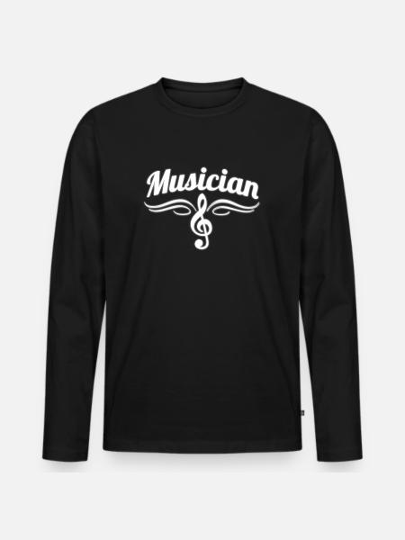 Musician - Men's Premium Organic Long Sleeve Shirt - black