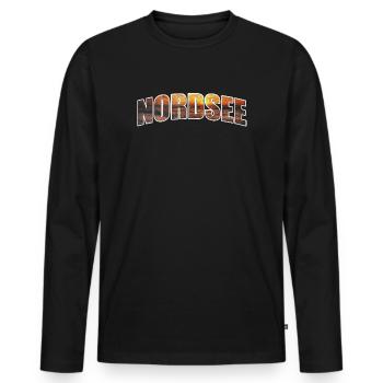 Nordsee - Männer Premium Bio Langarmshirt - Schwarz - Vorne - Nico (187cm)