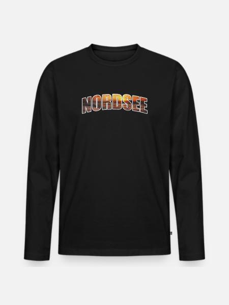 North Sea - Men's Premium Organic Long Sleeve Shirt - black