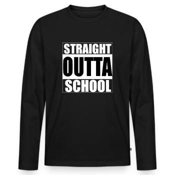 Tout droit sorti de l'école - Rap, Compton - T-shirt manches longues Premium bio Homme - noir - Devant - Nico (187cm)