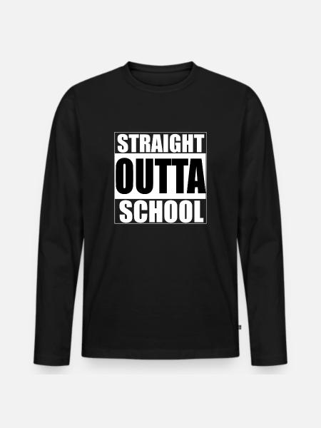 Straight outta school - Rap, Compton - Men's Premium Organic Long Sleeve Shirt - black
