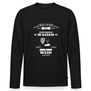 Vignerons viticulteurs - T-shirt manches longues Premium bio Homme - noir - Devant - Nico (187cm)