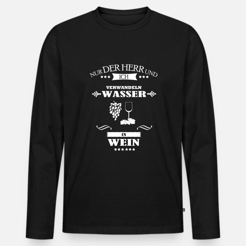 Winzer Weinbauer - Männer Premium Bio Langarmshirt - Schwarz