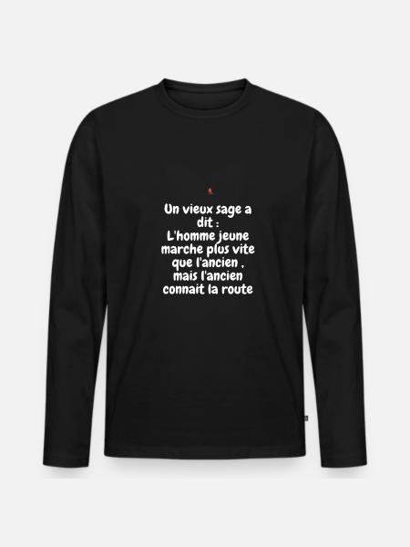 Citation - T-shirt manches longues Premium bio Homme - noir