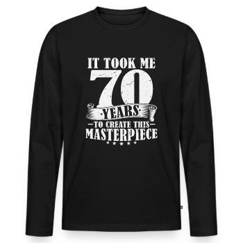 70 Years Birthday Saying 70 Birthday Gift - Men's Premium Organic Long Sleeve Shirt - black - Front - Nico (187cm)