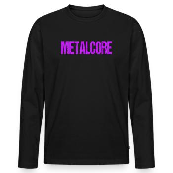 Lustiges Metalcore Pink Sarkastischer Metal - Männer Premium Bio Langarmshirt - Schwarz - Vorne - Nico (187cm)
