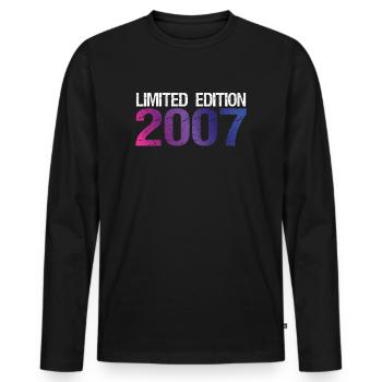 18ème Anniversaire Edition Limitée 2007 - T-shirt manches longues Premium bio Homme - noir - Devant - Nico (187cm)