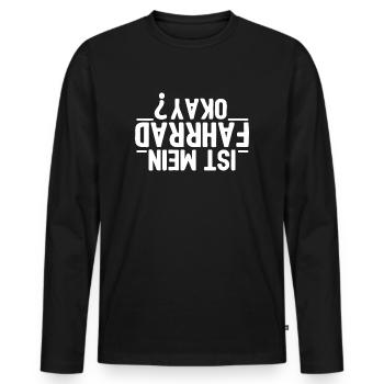 Fahrrad Mountainbike Downhill Rennrad MTB okay - Männer Premium Bio Langarmshirt - Schwarz - Vorne - Nico (187cm)