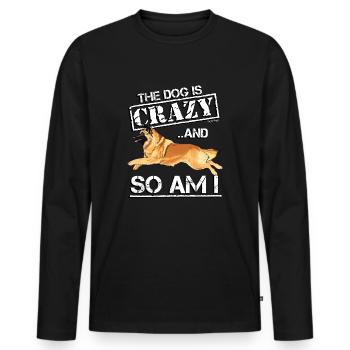 Belgian Shepherd Crazy3 - Men's Premium Organic Long Sleeve Shirt - black - Front - Nico (187cm)