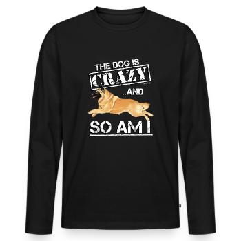 Belgian Shepherd Crazy2 - Men's Premium Organic Long Sleeve Shirt - black - Front - Nico (187cm)