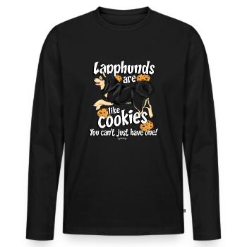 lapphundcookies4 - Männer Premium Bio Langarmshirt - Schwarz - Vorne - Nico (187cm)