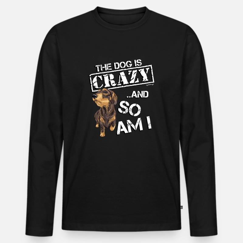 Dackel WH Crazy - Männer Premium Bio Langarmshirt - Schwarz