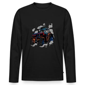Tractor Pulling Power Full Pull Motorsport Gift - Men's Premium Organic Long Sleeve Shirt - black - Front - Nico (187cm)