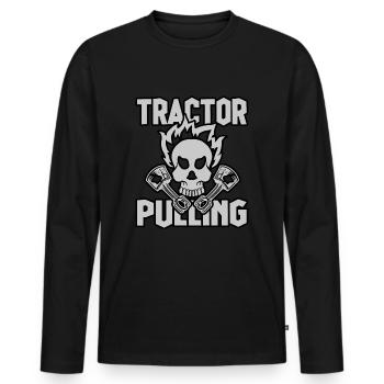Tractor Pulling Power Full Pull Motorsport Gift - Men's Premium Organic Long Sleeve Shirt - black - Front - Nico (187cm)