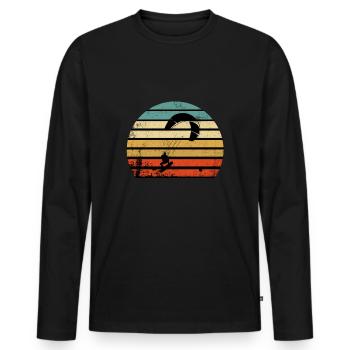 Kite Surfing Wind Sailing Wake Boarding Ocean Gift - Men's Premium Organic Long Sleeve Shirt - black - Front - Nico (187cm)