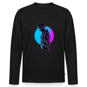 Cyborg Girl Robot Robotics Rover Android Robo Gift - Men's Premium Organic Long Sleeve Shirt - black - Front - Nico (187cm)