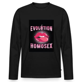 Rainbow LGBT Gay Lesbian T-Shirt - T-shirt manches longues Premium bio Homme - noir - Devant - Nico (187cm)