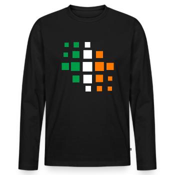 Drapeau de l’Irlande Vintage drapeau irlandais Dublin - T-shirt manches longues Premium bio Homme - noir - Devant - Nico (187cm)