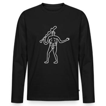 Cerne Abbas Riesenhügelfigur aus England - Männer Premium Bio Langarmshirt - Schwarz - Vorne - Nico (187cm)