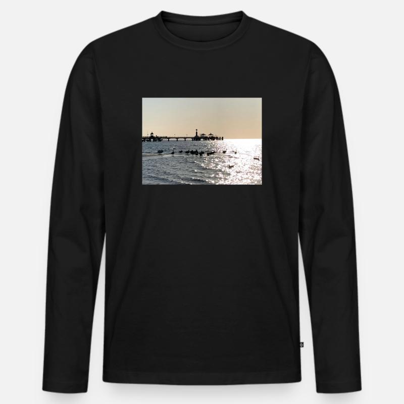 ostsee - Männer Premium Bio Langarmshirt - Schwarz