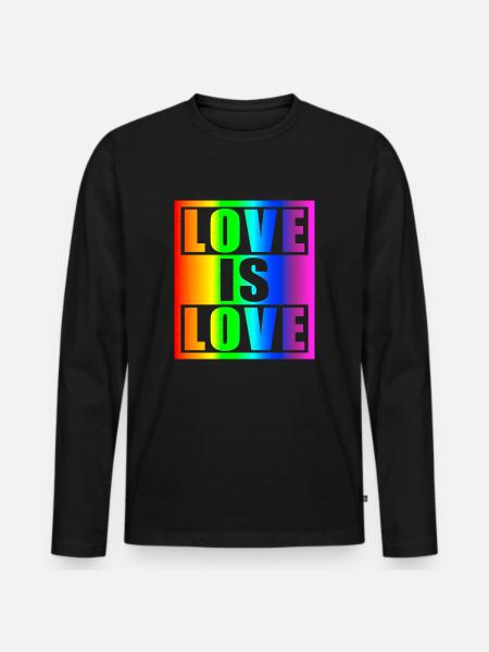 Love is Love - Men's Premium Organic Long Sleeve Shirt - black