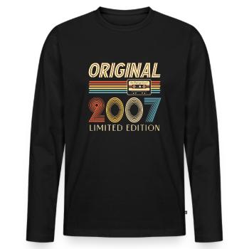 18th Birthday Original 2007 18 Years Old Gift - Men's Premium Organic Long Sleeve Shirt - black - Front - Nico (187cm)