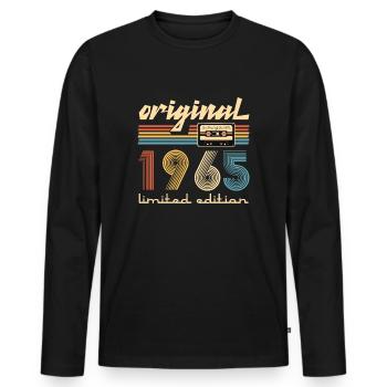 60th Birthday Original 1965 60 Years Old Gift - Men's Premium Organic Long Sleeve Shirt - black - Front - Nico (187cm)