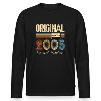 20th Birthday Original 2005 20 Years Old Gift - Men's Premium Organic Long Sleeve Shirt - black - Front - Nico (187cm)