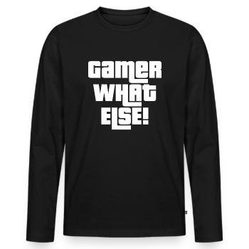 Gamer what else Gamer Geschenkidee GTA - Men's Premium Organic Long Sleeve Shirt - black - Front - Nico (187cm)