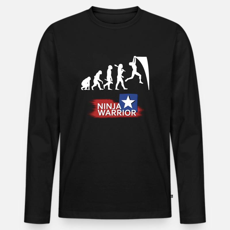 Ninja Warrior Evolution - Men's Premium Organic Long Sleeve Shirt - black
