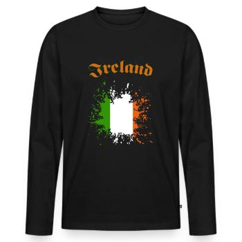 Ireland Irland - Männer Premium Bio Langarmshirt - Schwarz - Vorne - Nico (187cm)