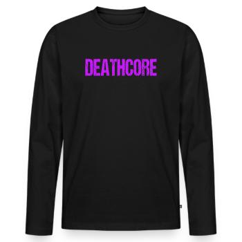 Lustiges Deathcore Pink Sarkastischer Metal - Männer Premium Bio Langarmshirt - Schwarz - Vorne - Nico (187cm)