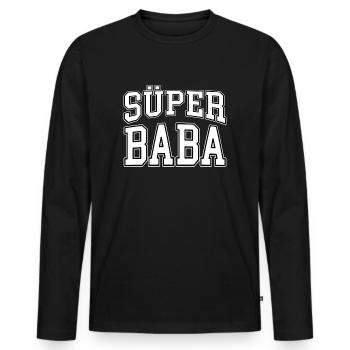 SÜPER BABA - BABALAR GÜNÜ HEDIYESI - DOGUM GÜNÜ - T-shirt manches longues Premium bio Homme - noir - Devant - Nico (187cm)