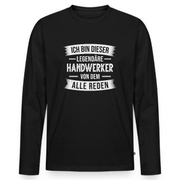 Handwerker Werkstatt Handwerk Baustelle - Männer Premium Bio Langarmshirt - Schwarz - Vorne - Nico (187cm)