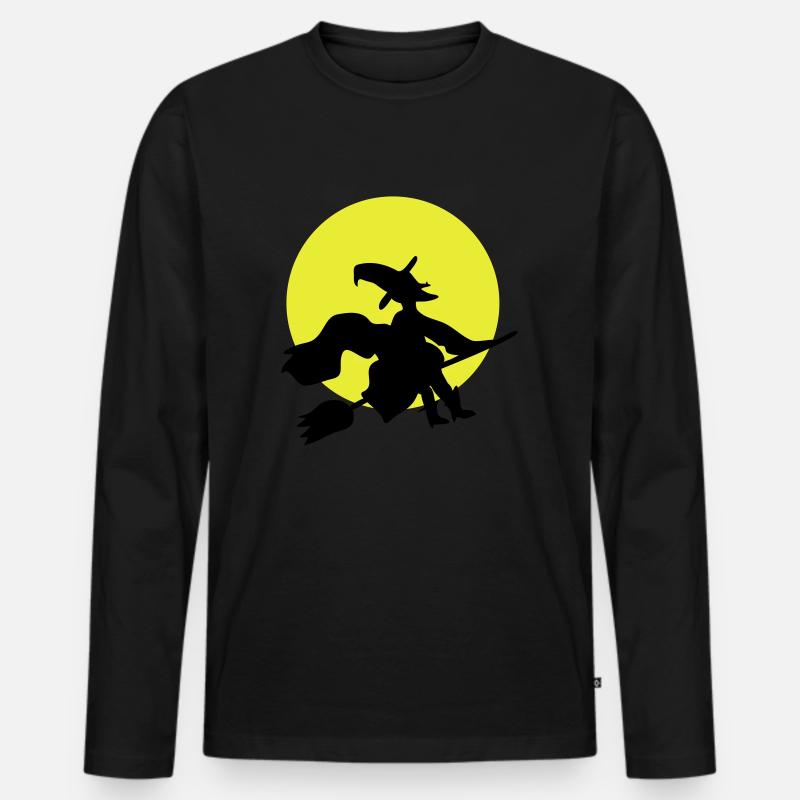 Hexe - Männer Premium Bio Langarmshirt - Schwarz