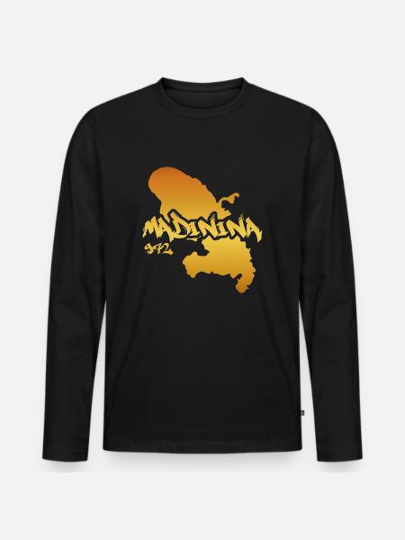 Madinina 972 gold design - T-shirt manches longues Premium bio Homme - noir