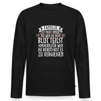 Wikinger - Familie - Männer Premium Bio Langarmshirt - Schwarz - Vorne - Nico (187cm)