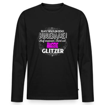 AUSSIE - Glitzer - Männer Premium Bio Langarmshirt - Schwarz - Vorne - Nico (187cm)
