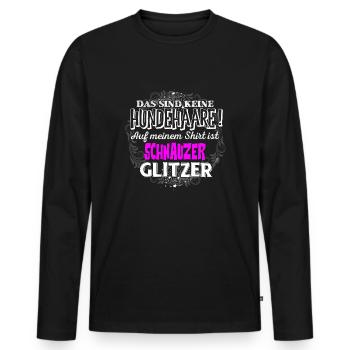 SCHNAUZER - Glitzer - Männer Premium Bio Langarmshirt - Schwarz - Vorne - Nico (187cm)