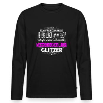 WESTSIBIRISCHER LAIKA - Glitzer - Männer Premium Bio Langarmshirt - Schwarz - Vorne - Nico (187cm)