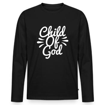 Christliche Sprüche - Männer Premium Bio Langarmshirt - Schwarz - Vorne - Nico (187cm)