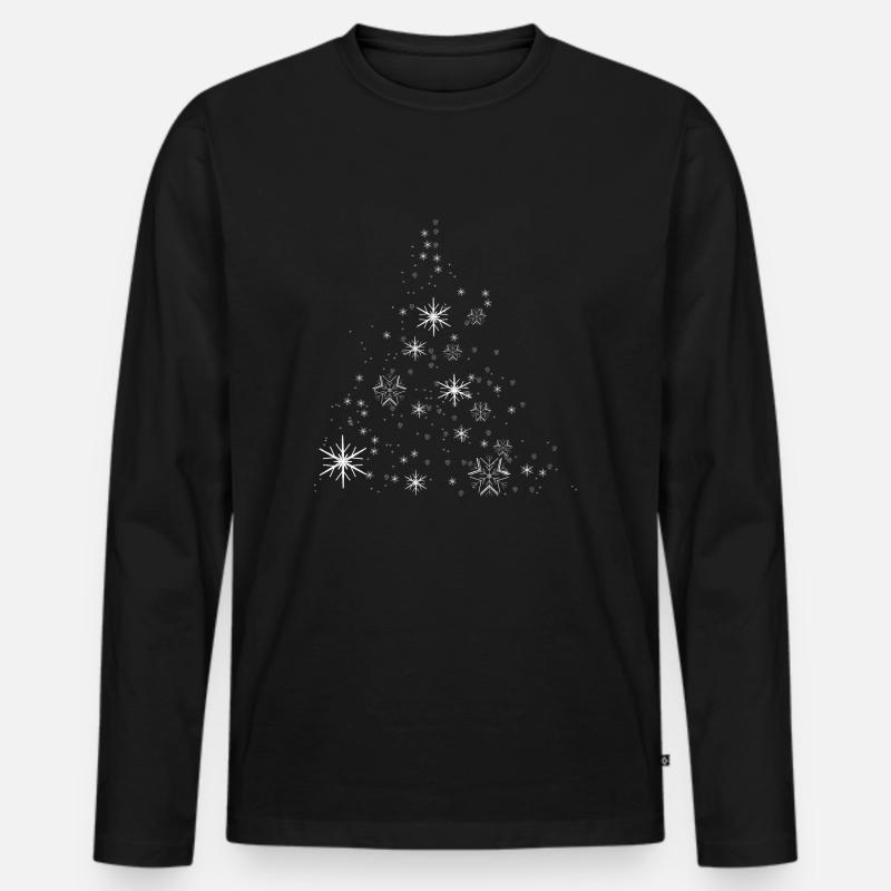 Schnee - Männer Premium Bio Langarmshirt - Schwarz