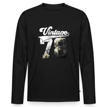 48TH BIRTHDAY VINTAGE 1978 - Men's Premium Organic Long Sleeve Shirt - black - Front - Nico (187cm)