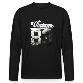 43E ANNIVERSAIRE MILLÉSIME 1983 - T-shirt manches longues Premium bio Homme - noir - Devant - Nico (187cm)