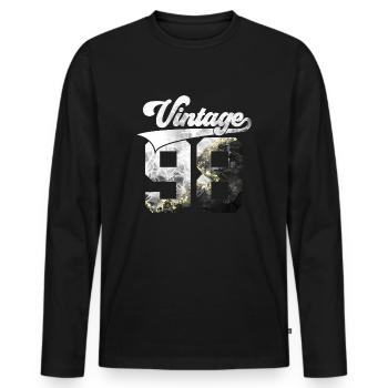 28TH BIRTHDAY VINTAGE 1998 - Men's Premium Organic Long Sleeve Shirt - black - Front - Nico (187cm)
