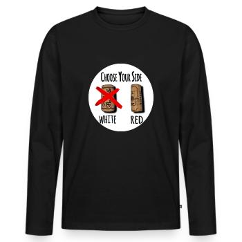 Le choix entre deux bouchons - T-shirt manches longues Premium bio Homme - noir - Devant - Nico (187cm)