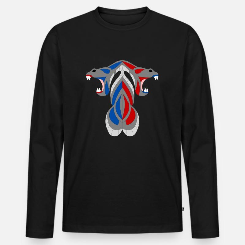Entgegengesetzte Schlangen - Männer Premium Bio Langarmshirt - Schwarz