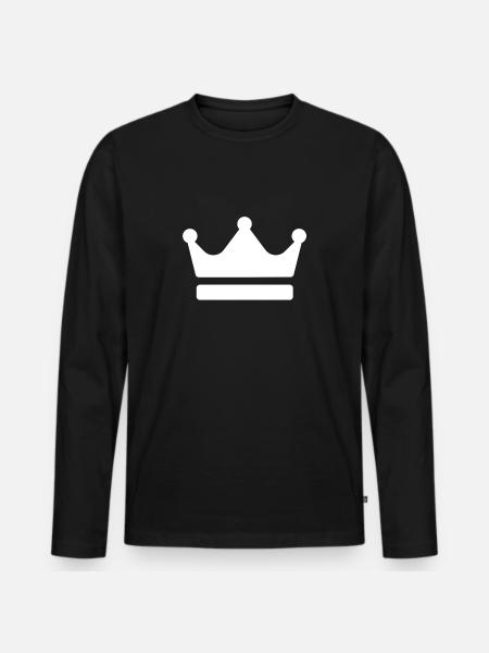 Crown - Men's Premium Organic Long Sleeve Shirt - black