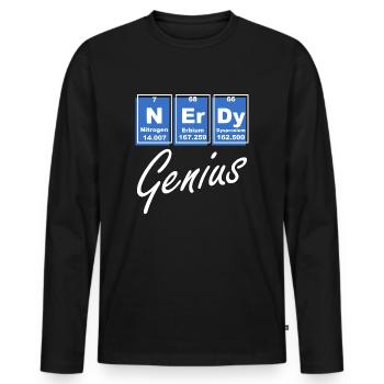 Nerd et génial. Geek. Gamer. - T-shirt manches longues Premium bio Homme - noir - Devant - Nico (187cm)